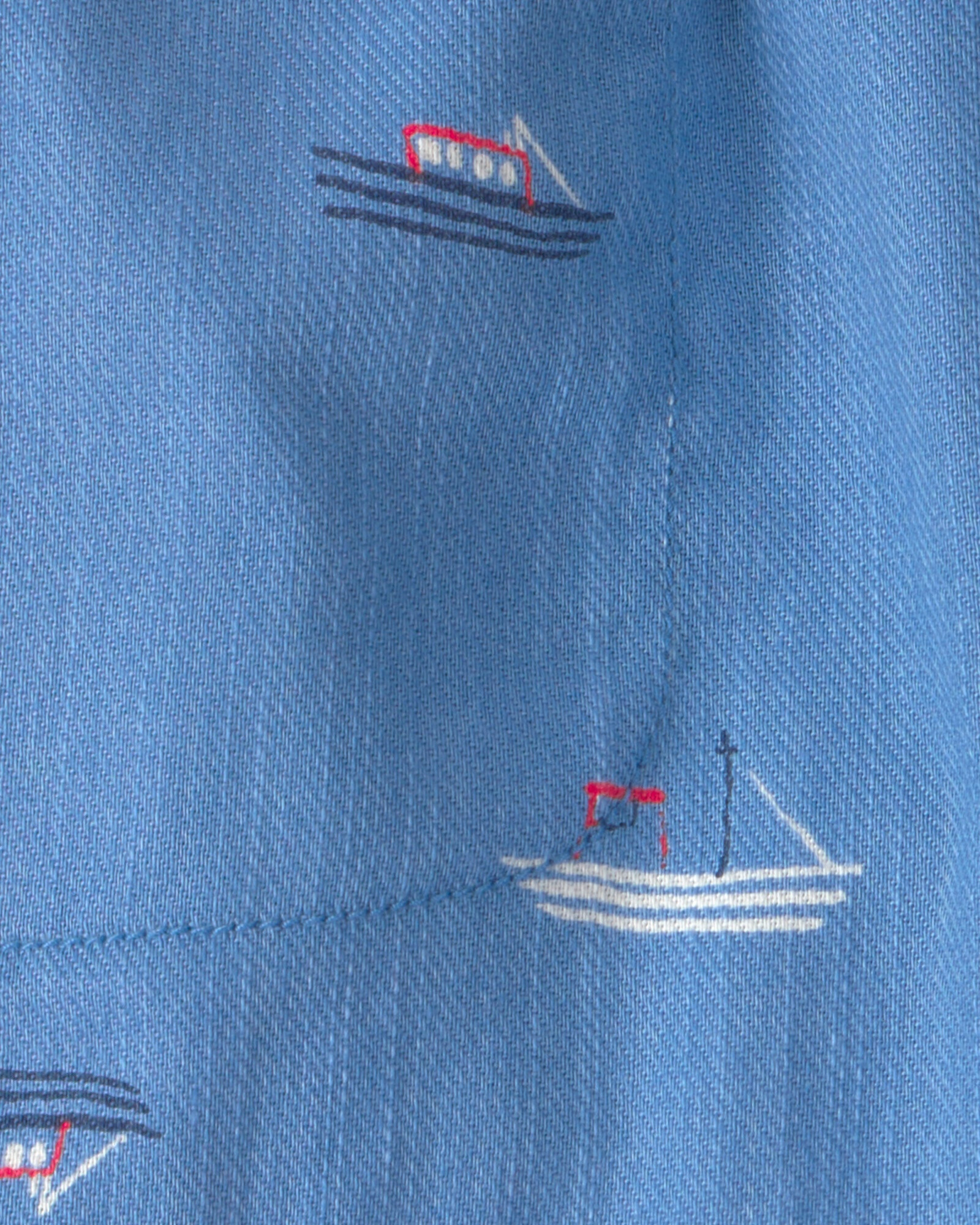 Short de sarga, azul, diseño barcos Sin color