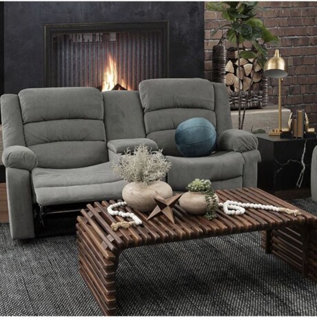 SOFÁ SILLON RECLINABLE 2 CUERPOS GRIS