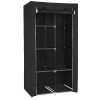 Ropero de 6 Estantes Desmontable de Caño y Tela TNT 105x45x175 Negro