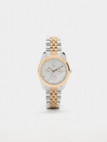 Reloj Redondo Bicolor Con Pulsera De Acero bicolor