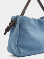 Bolso De Mano Con Piel Ante azul