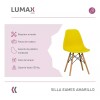 Pack 2 Sillas De Comedor Eames Lumax De Diseño Moderno Con Patas De Madera Amarillo