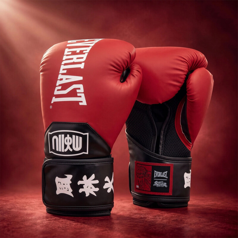 GUANTE BOX EVERLAST-SF RYU RD 16 OZ ROJO/AZUL MARINO/BLANCO