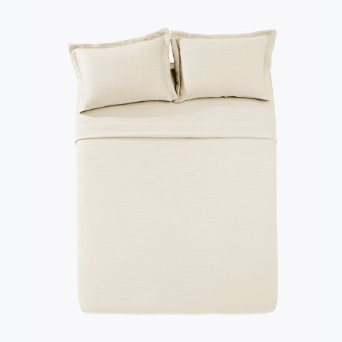 Juego Colcha y Funda Dohler King 100% Microfibra MARFIL