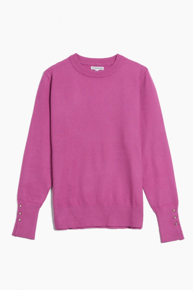 Sweater con detalle en manga ROSADO