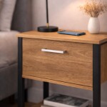 MESA DE LUZ NEGRO MIEL