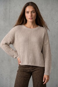 Sweater Texturado Lurex Gris
