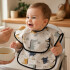 Babero Tipo Polera Impermeable para Bebé con Bolsillo Blanco 1