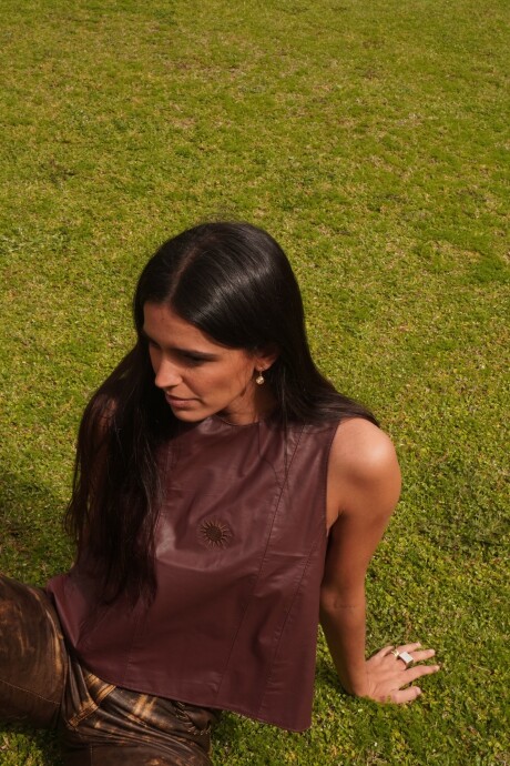 Sun Suede Vest Bordeaux