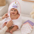 Set Toalla Con Capucha Bebé Ballena + 6 Toallitas Algodón Color Blanco