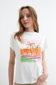 Remera m/c estampada Palmeras BLANCO