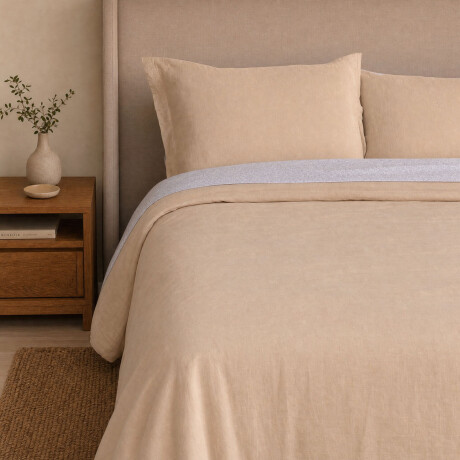 FUNDA NÓRDICA QUEEN LINO-Y-ALGODON NATURAL-BEIGE LINEN COTTON ARENA