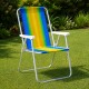 Silla Alta Aluminio Clásica A Rayas AMARILLO