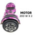 Combo De Skate Eléctrico 6.5" Con Luces Y Bluetooth + Asiento Para Hoverboard ROSA