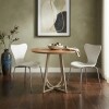 MESA COMEDOR REDONDA - TAPA MADERA CLARA - PIE EN METAL BLANCO OPACO - 70cms MESA COMEDOR REDONDA - TAPA MADERA CLARA - PIE EN METAL BLANCO OPACO - 70cms