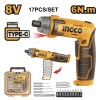Atornillador Flexible Ingco 8V + Accesorios + Valija Atornillador Flexible Ingco 8V + Accesorios + Valija
