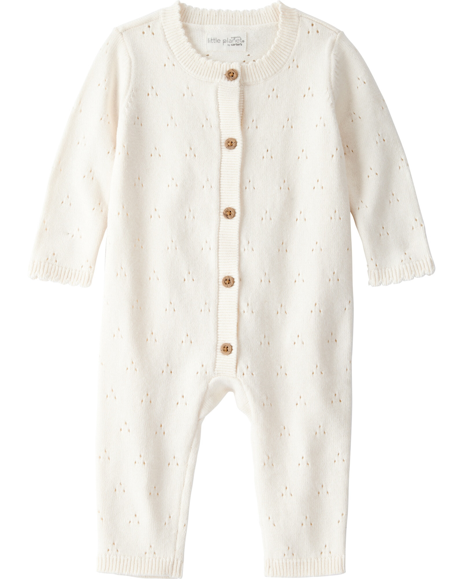 Monito de algodón orgánico calado, crema Sin color