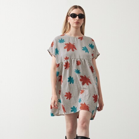 VESTIDO CASTAÑA Rayas