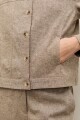 Chaqueta lino con botones chocolate melange
