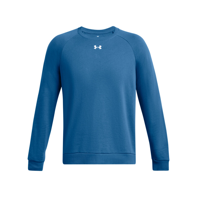 UA Rival Fleece Crew-BLU BLK-001