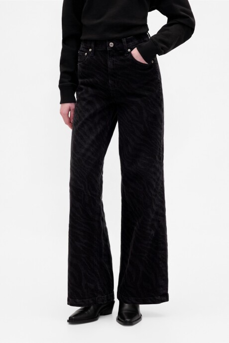Jean Stride Tiro Alto Mujer Zebra Print