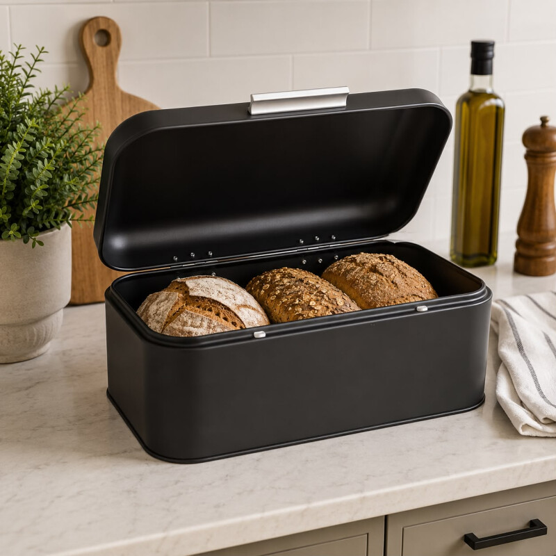 Panera Metálica con Tapa - Negro Panera Metálica con Tapa - Negro