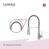Canilla Monomando Lavaplatos Flexible Griferia Cocina Plateado/Negro