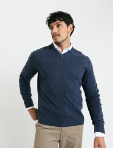 470313 SWEATER V HARRINGTON URBAN Azul Melange
