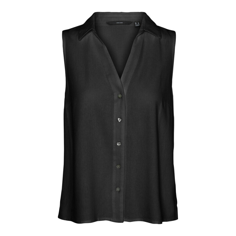 VMMYMILO SL V-NECK SHIRT WVN GA BLACK