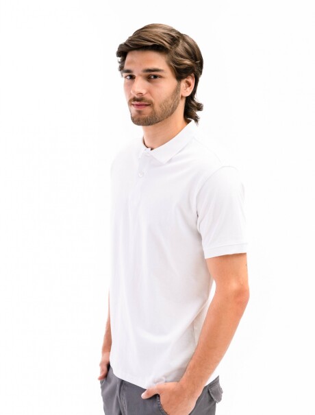 Remera Algodón Polo Jersey Blanco