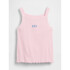 FRCH SQ NECK RIBBED LOGO TANK ROSE MIST