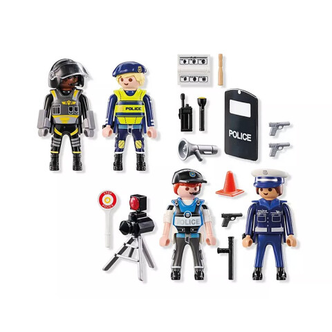 Set x 4 Figuras de Policías Playmobil 35 Piezas U