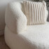 Sillón Puff ComboHome Kumo Redondo Corderito Diseño Premium Blanco 1