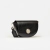 Bandolera The Circle en cuero liso Negro
