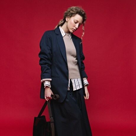 BLAZER LISSE MARINO Azul Marino