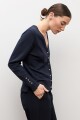Cardigan abotonado azul marino