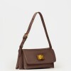 Cartera al hombro Leisure efecto gamuza Chocolate