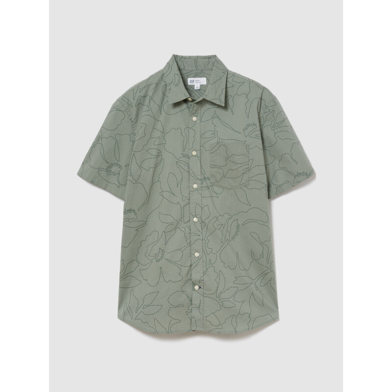 V-SS STANDARD POPLIN SAGE FLORAL