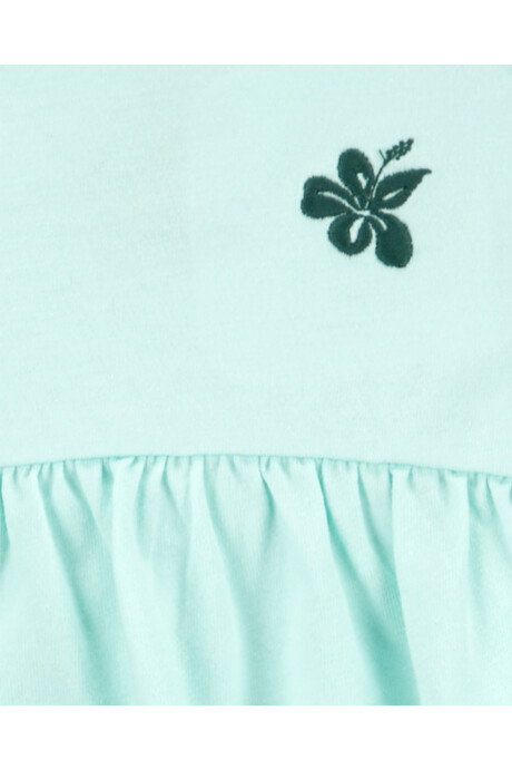 Set dos piezas de algodón, vestido y monito bombachudo Sin color