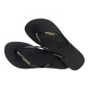 Sandalias Havaianas Slim Logo Metallic Mujer Negro/dorado