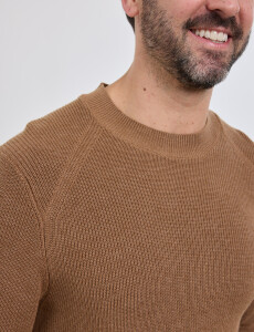 470657 SWEATER HARRINGTON LABEL Camel