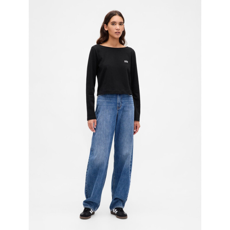 INTL LS CROPPED BOAT TEE TRUE BLACK V2