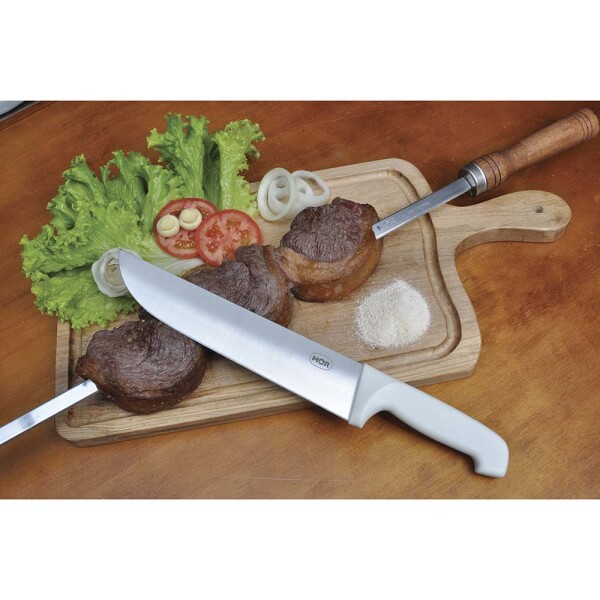 CUCHILLA ASADOR 9" MANGO BLANCO BLANCO