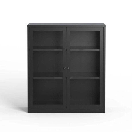 APARADOR 2P VIDRIO METAL NEGRO OLIVIA