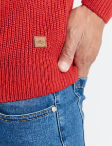 470587 SWEATER PUNTO MEDIO CIERRE HARRY Rojo