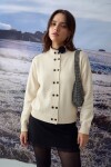 PREVENTA Cardigan buttones geometricos crudo