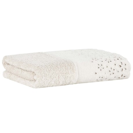 TOALLA DE MANO ALGODON NATURAL-BEIGE CRYSTAL BUDDEMEYER CREMA