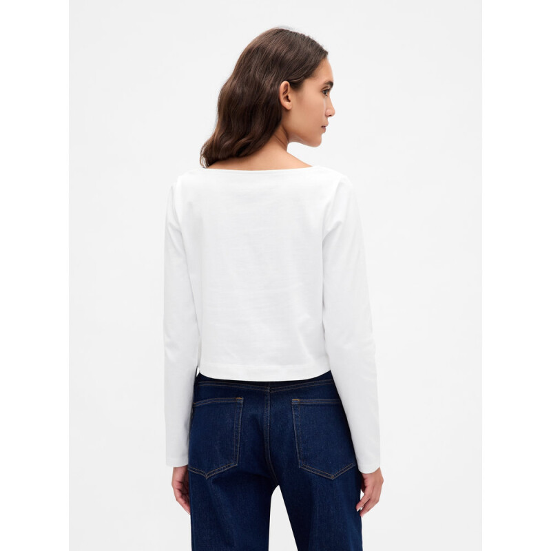 INTL LS CROPPED BOAT TEE FRESH WHITE