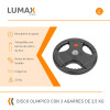 Disco Pesa Olímpica Recubierta Lumax con 3 Agarres 2,5KG Disco Pesa Olímpica Recubierta Lumax con 3 Agarres 2,5KG