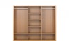 Ropero 3 puertas corredizas 3 cajones - Madera maciza Marron